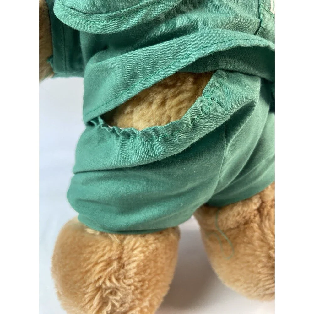 Vintage J Elsner Teddy Bear Doctor MD Scrubs Plush Toy Made in Korea Light Brown